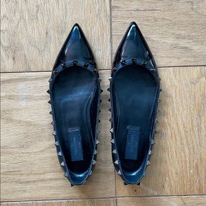 Valentino Rockstud Patent Ballet Flats